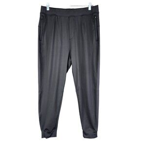Mens Black Gradual Jogger Pants Polyester & Elastane Blend Hi Rise Size XL